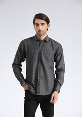 Gray & Black Casual Shirt